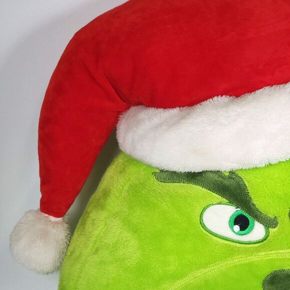 Dr.‎ Seuss The Grinch 16" Plush Stuffed Pillow with Santa Hat Christmas Decor - Picture 2 of 16